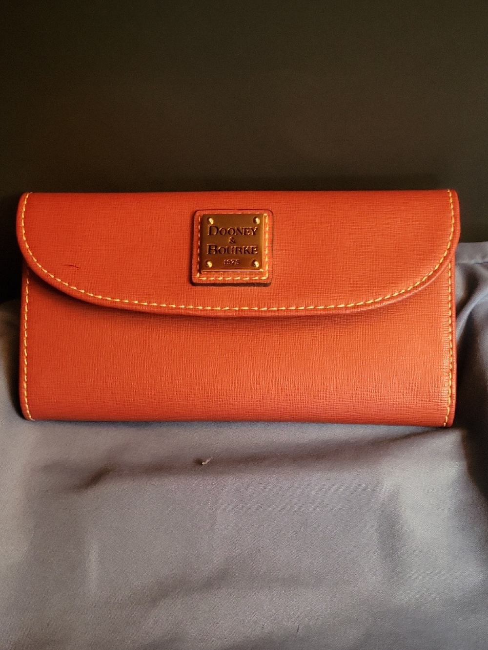 Dooney & Bourke Orange Saffiano Leather Wallet